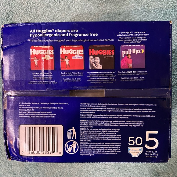 🆕 Huggies OVERNIGHT Diapers Sz 5 - Picture 2 of 3